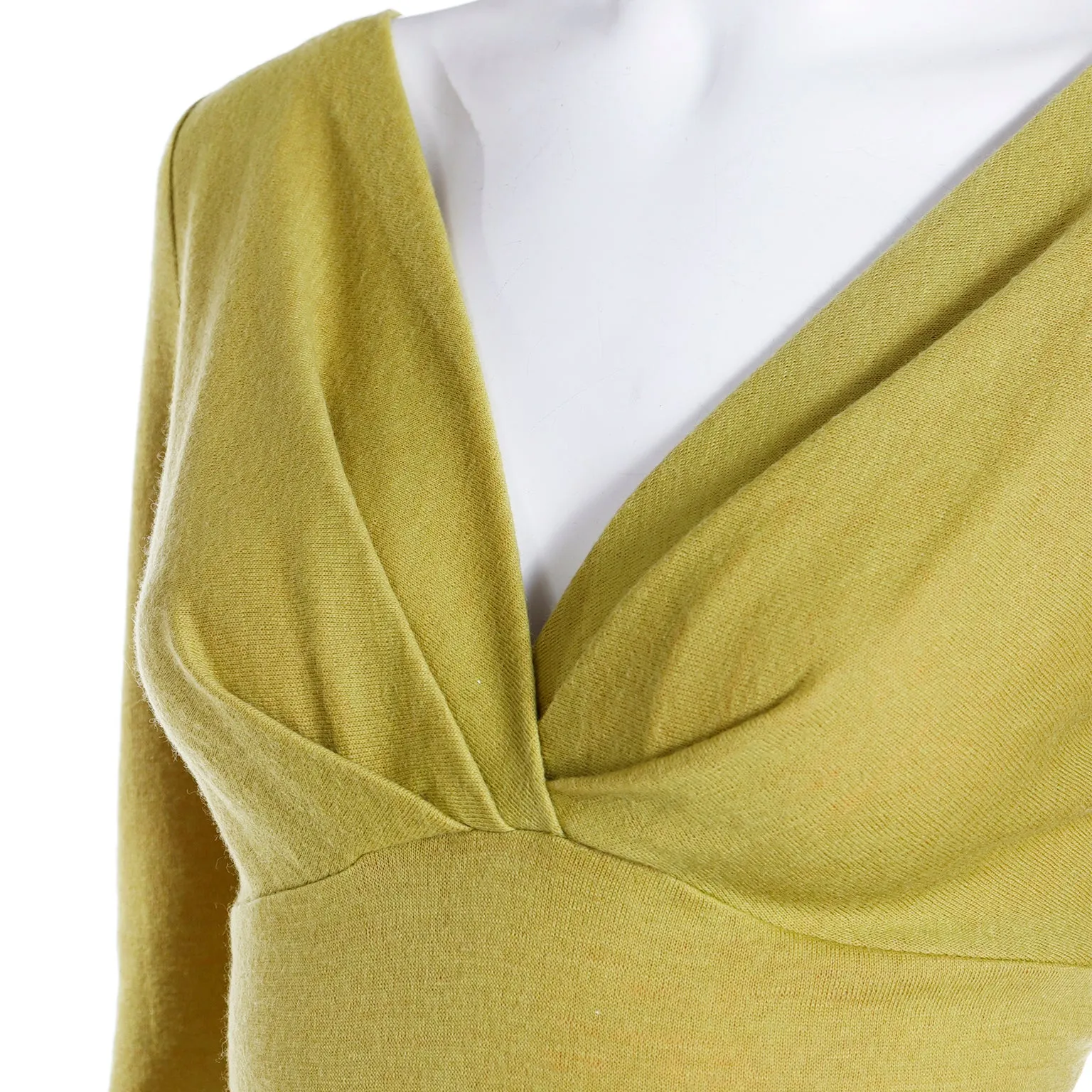 1970s Chartreuse Green Wool Fully Lined Vintage Jumpsuit