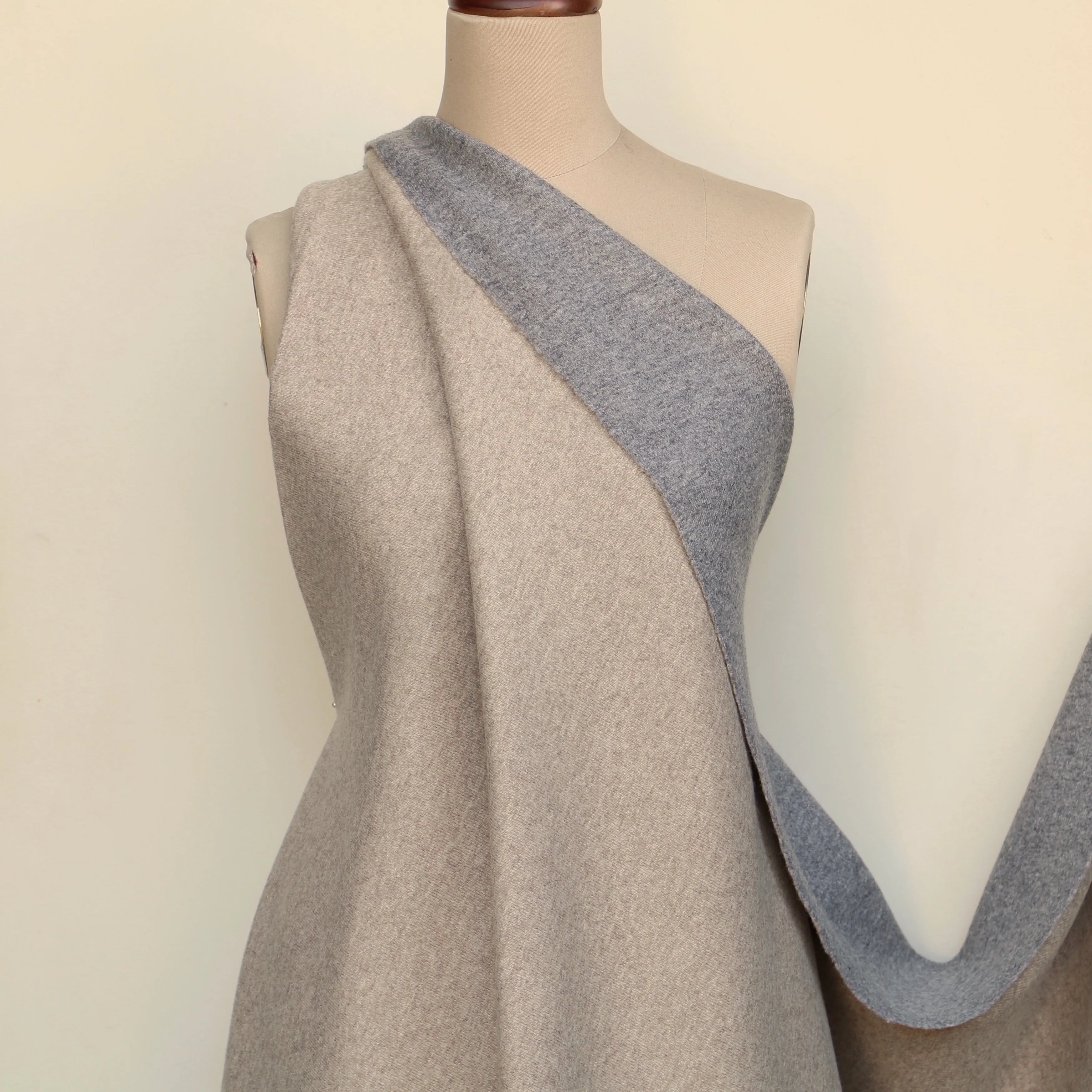 Almond Grigio Double Sided Knit