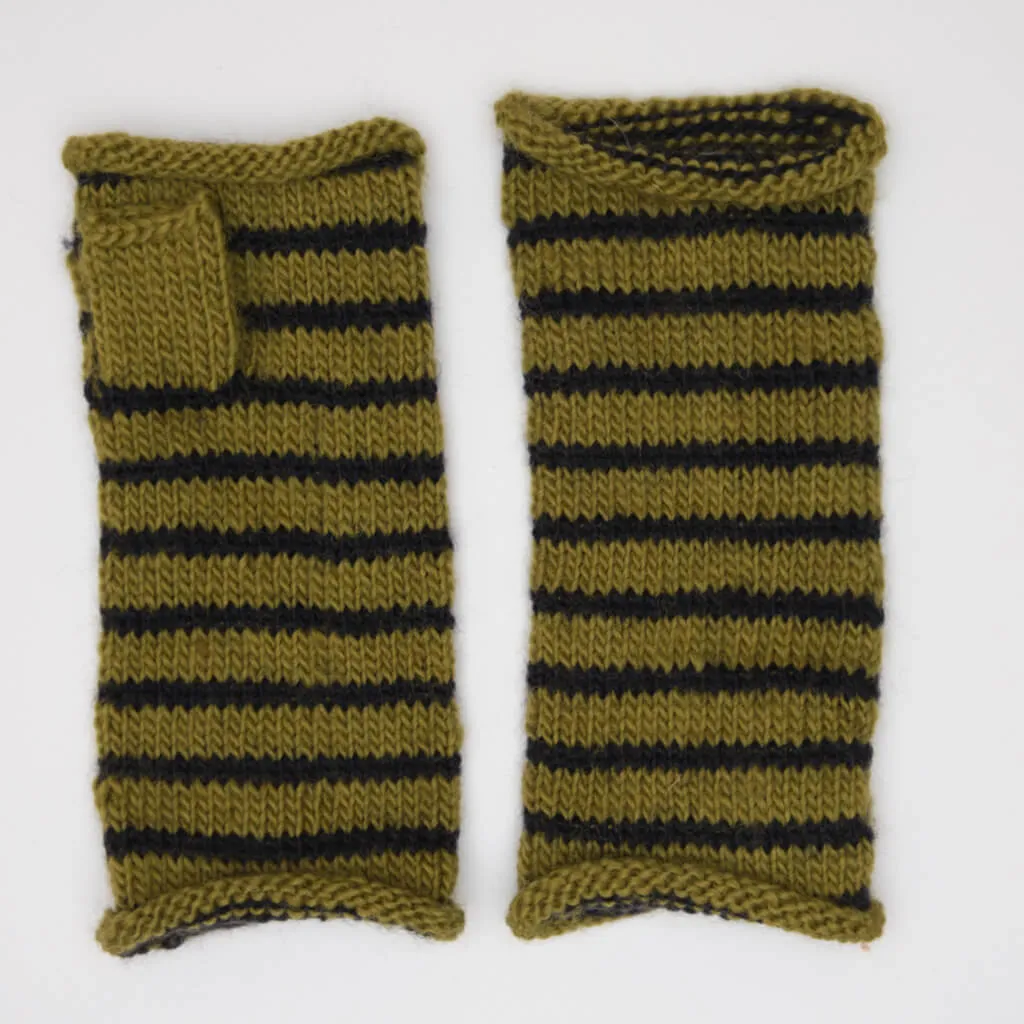 Anika Striped Wool Mittens