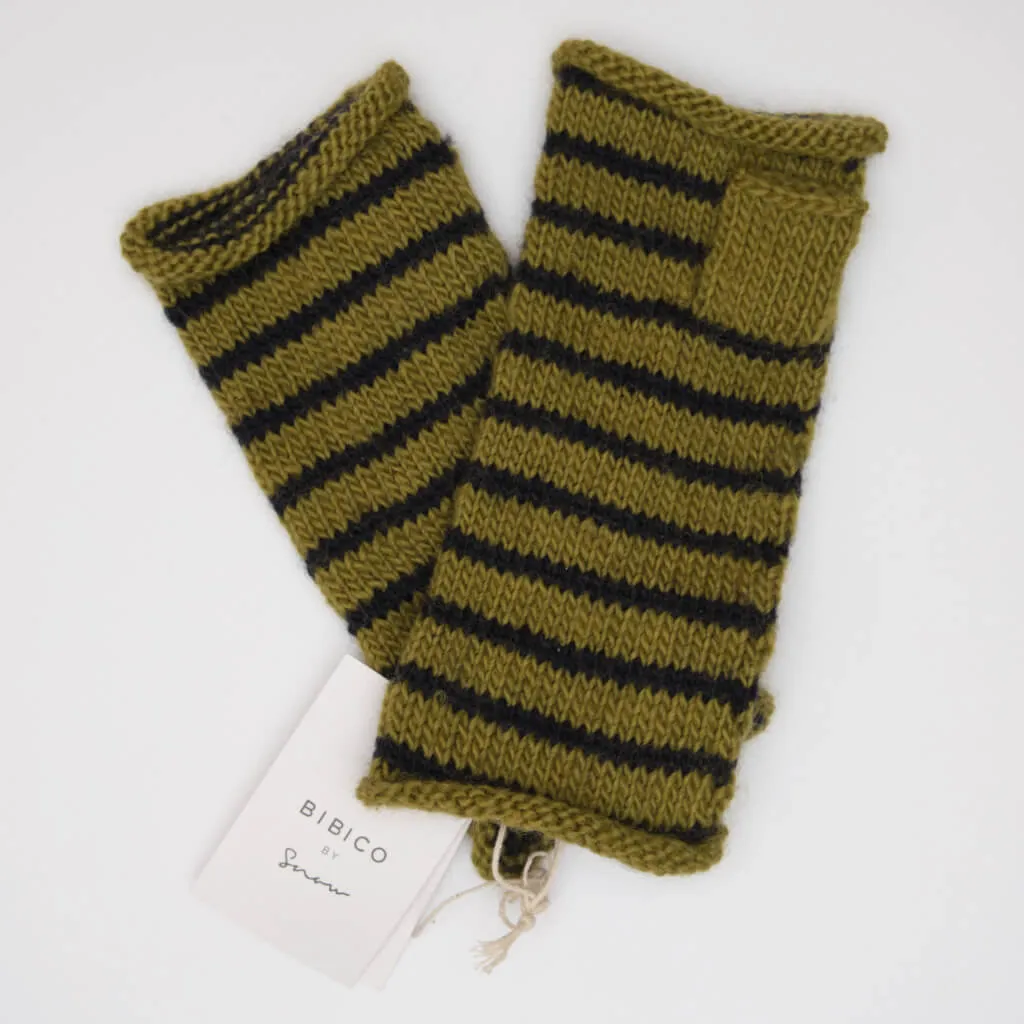 Anika Striped Wool Mittens