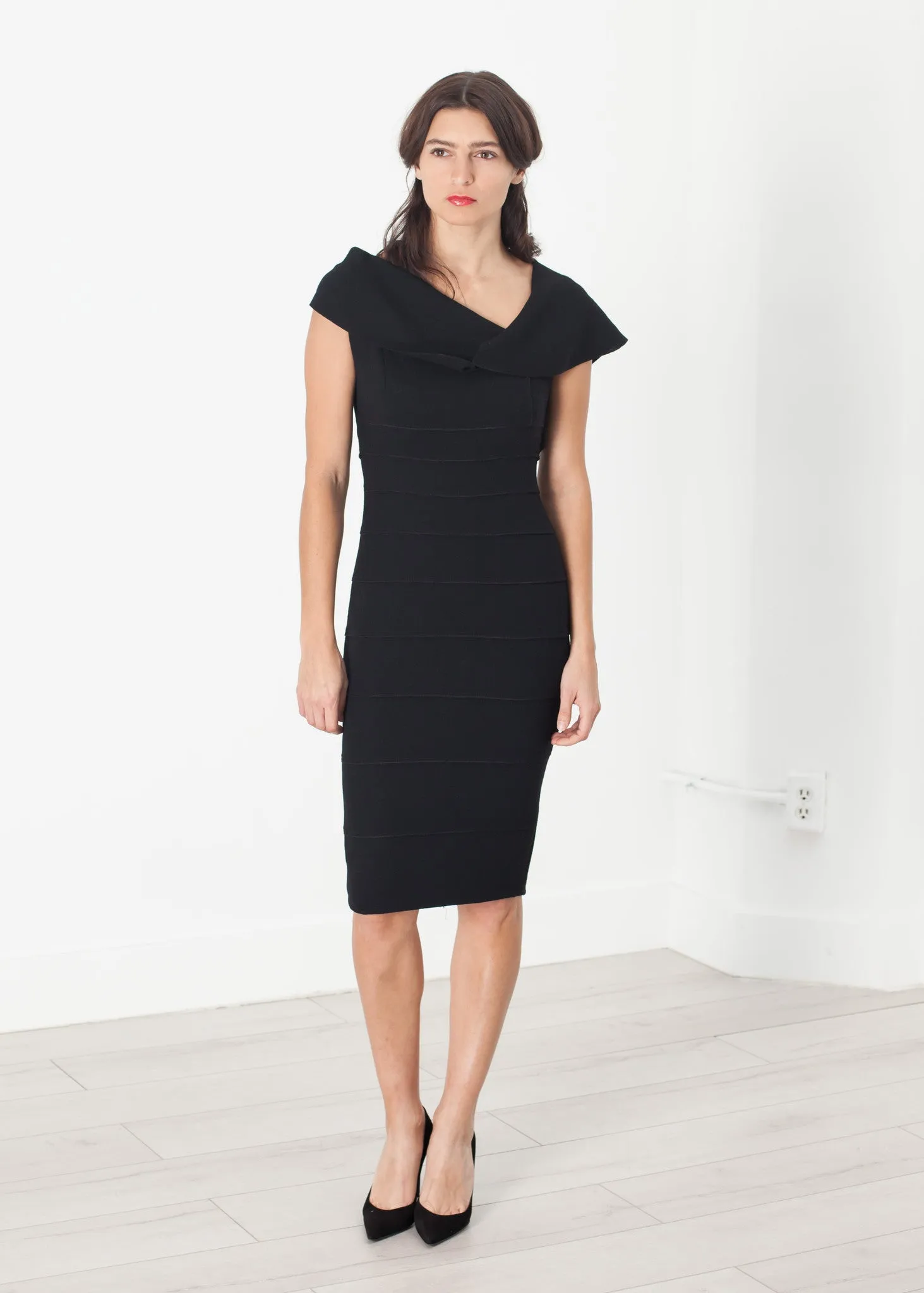 Asymmetric Dress in Black -UEB