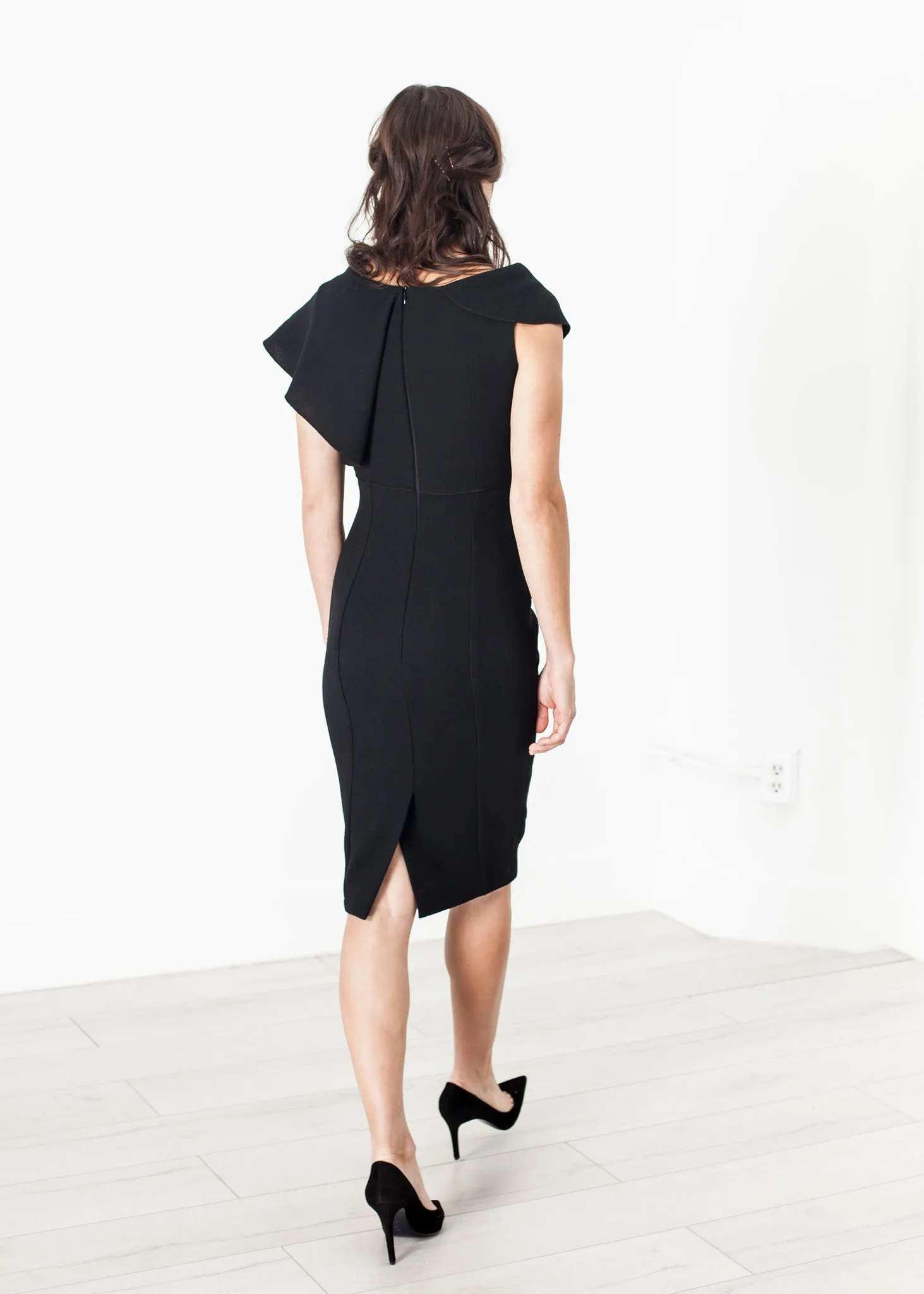 Asymmetric Dress in Black -UEB