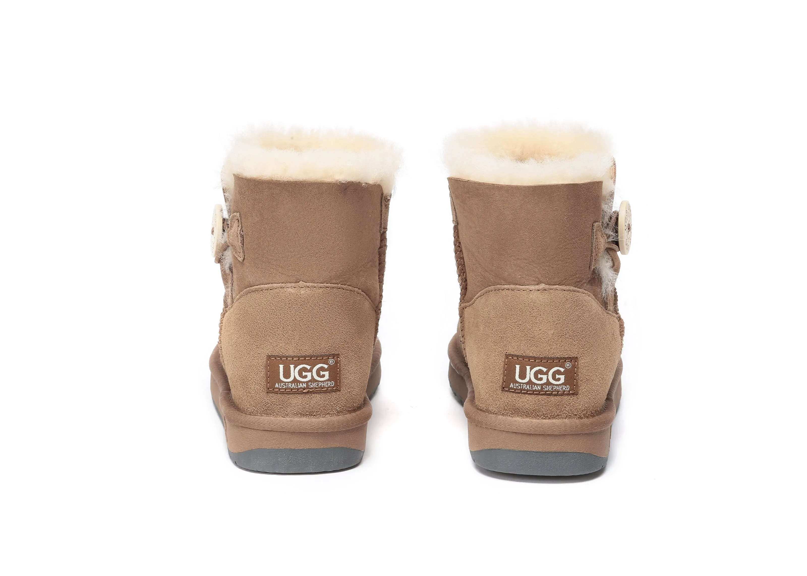 Australia Premium Double Face Sheepskin Water Resistant Mini Button Boots