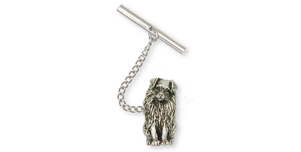 Australian Shepherd Tie Tack Jewelry Sterling Silver Handmade Dog Tie Tack AU8-TT