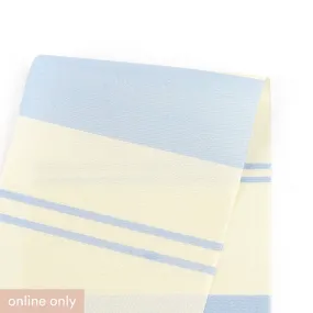 Awning Stripe Silk / Poly Shantung -  Blue / Cream