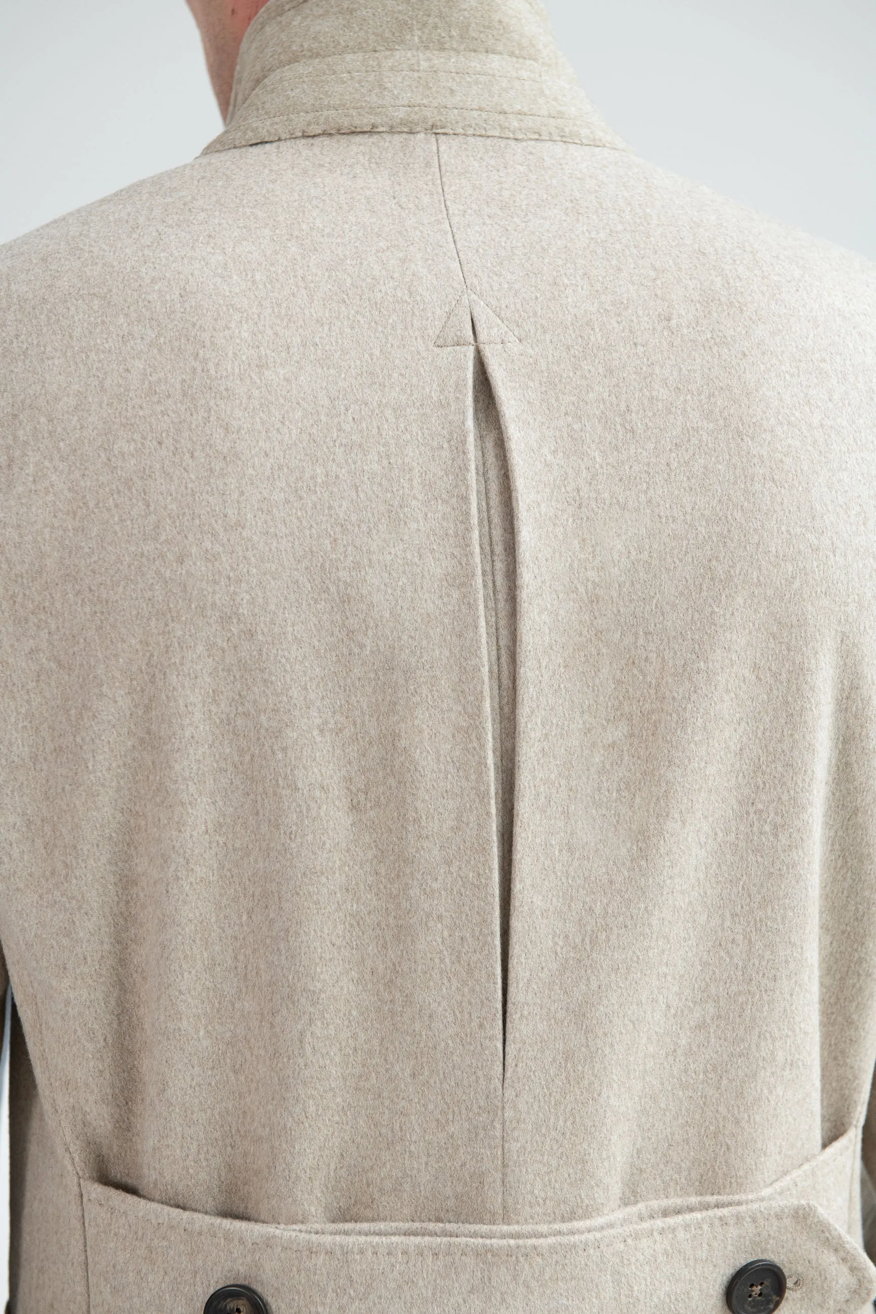 Beige Polo Coat in Loro Piana wool – Made in Italy