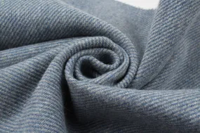 Bi-Color Recycled Wool Twill for Outwear - Blue and White