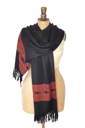 Black Kulla Handwoven Scarf