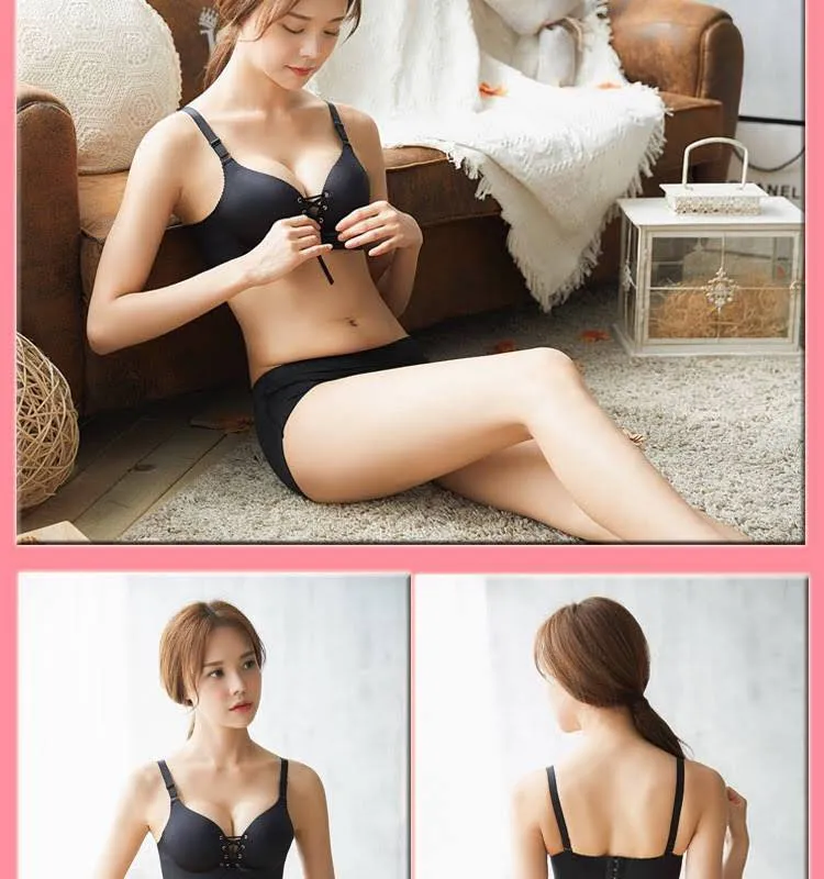 Black Push Up Sexy Figure Maintain Bra - Wide Strip - Double Padded Bra