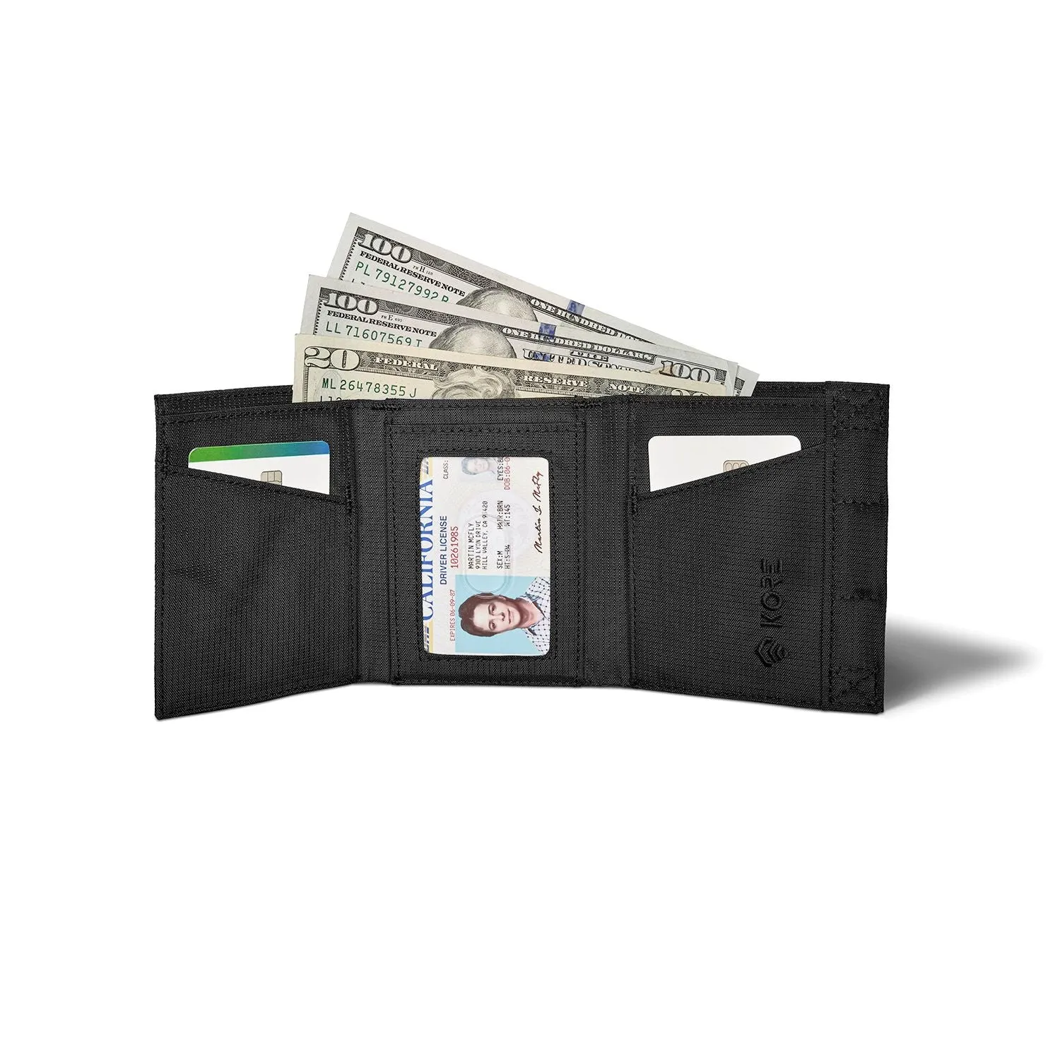 BLACK TACTICAL TRIFOLD WALLET