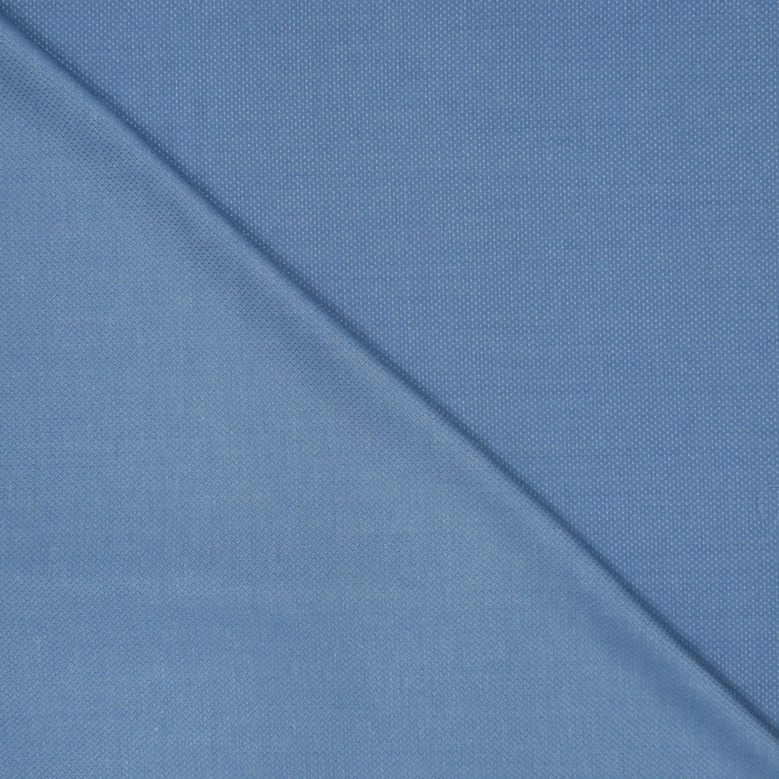 Blue Double Faced Textured Nerano Super 130's & Lino Ariston Blend Fabric