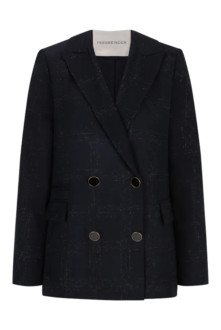 Boxy Double Breasted Wool Blazer