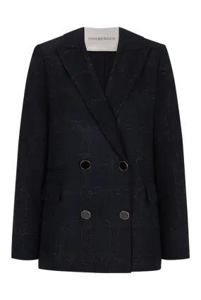 Boxy Double Breasted Wool Blazer