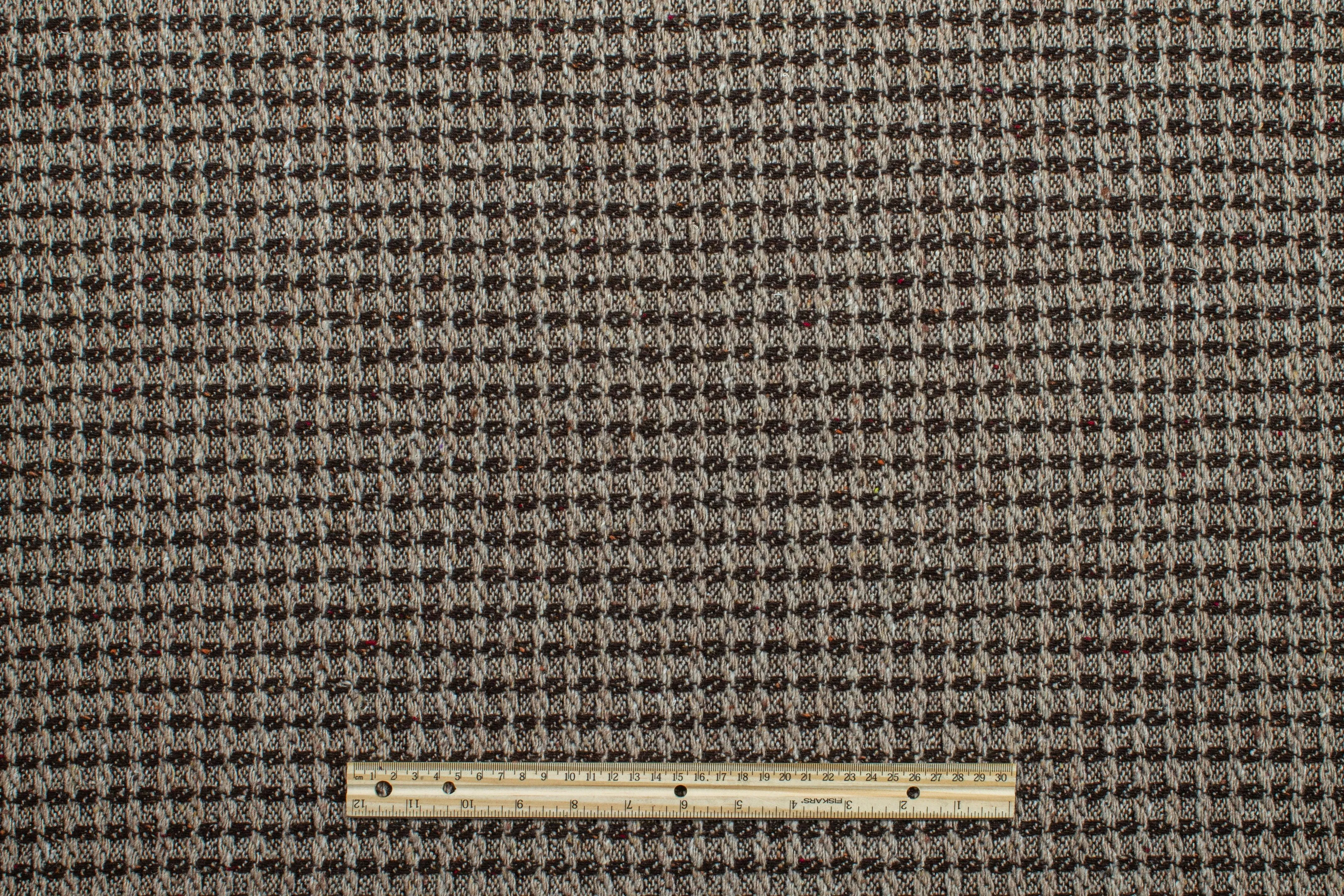 Brown Double Faced Wool Tweed Coating