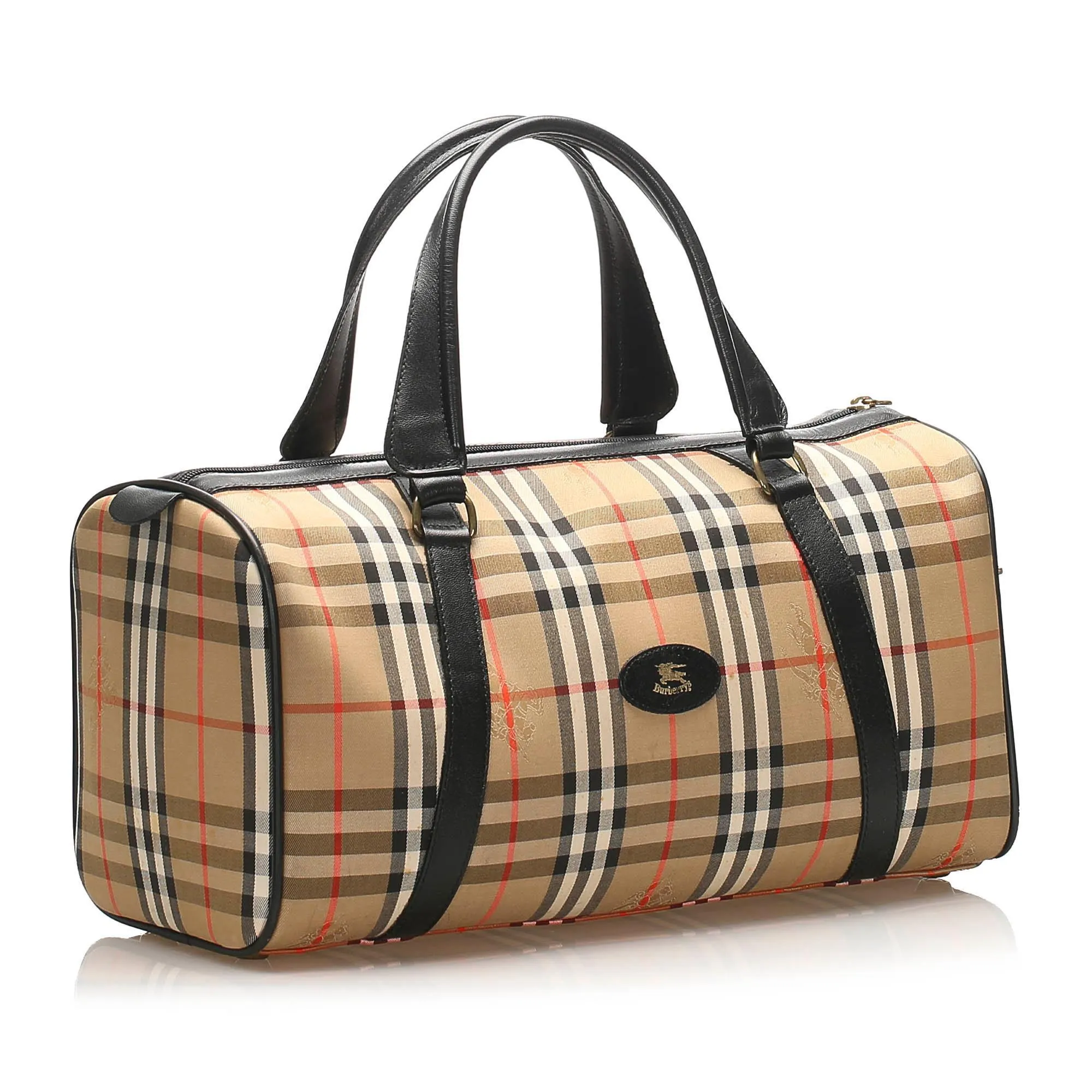 Burberry Haymarket Check Canvas Boston Bag (SHG-12142)