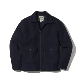 Burnham Boiled Wool Bomber - Navy