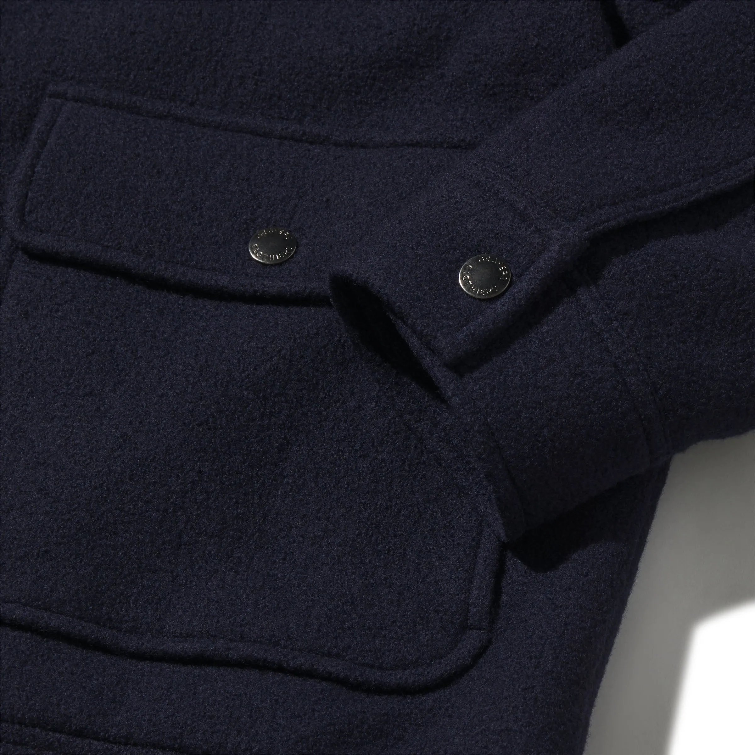 Burnham Boiled Wool Bomber - Navy