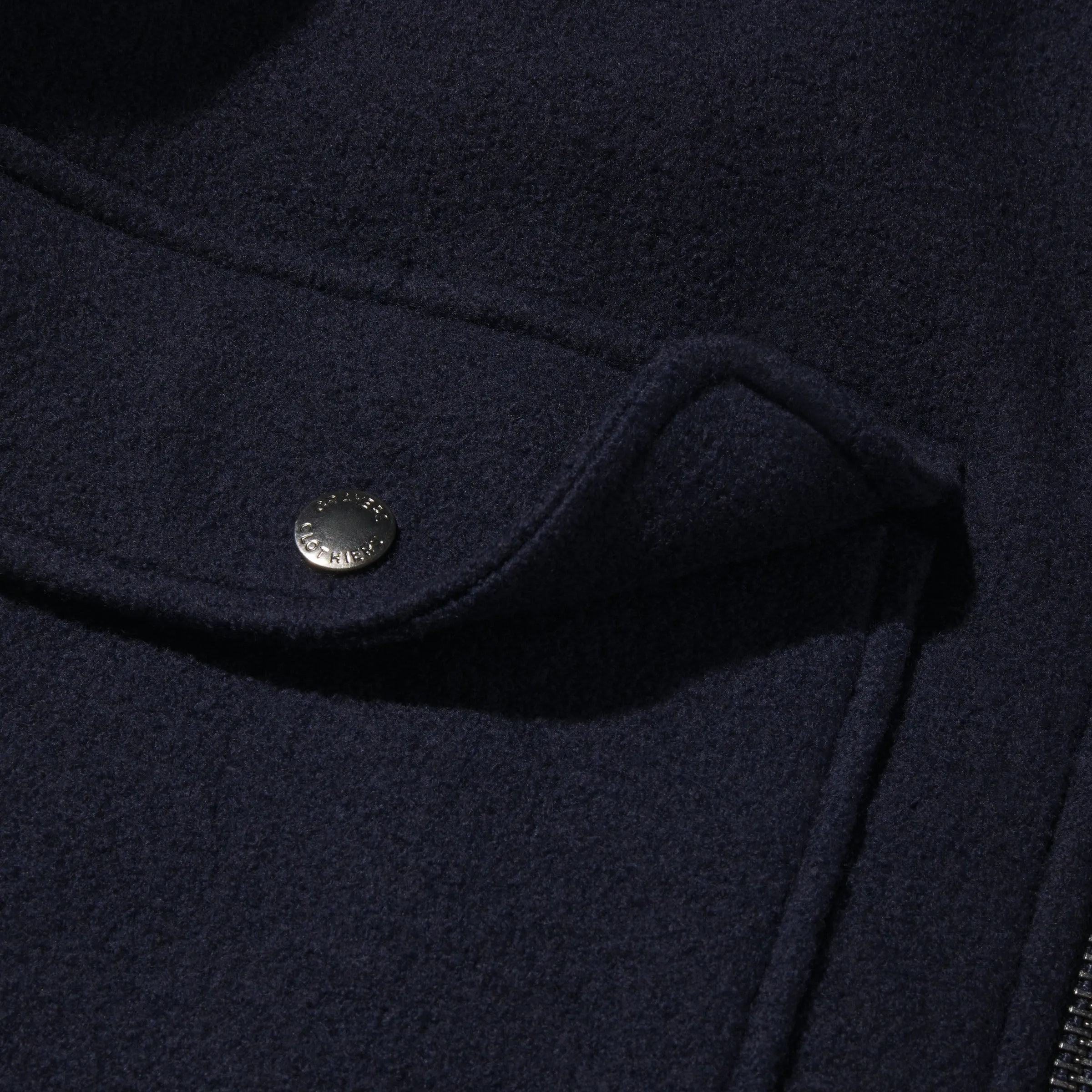 Burnham Boiled Wool Bomber - Navy