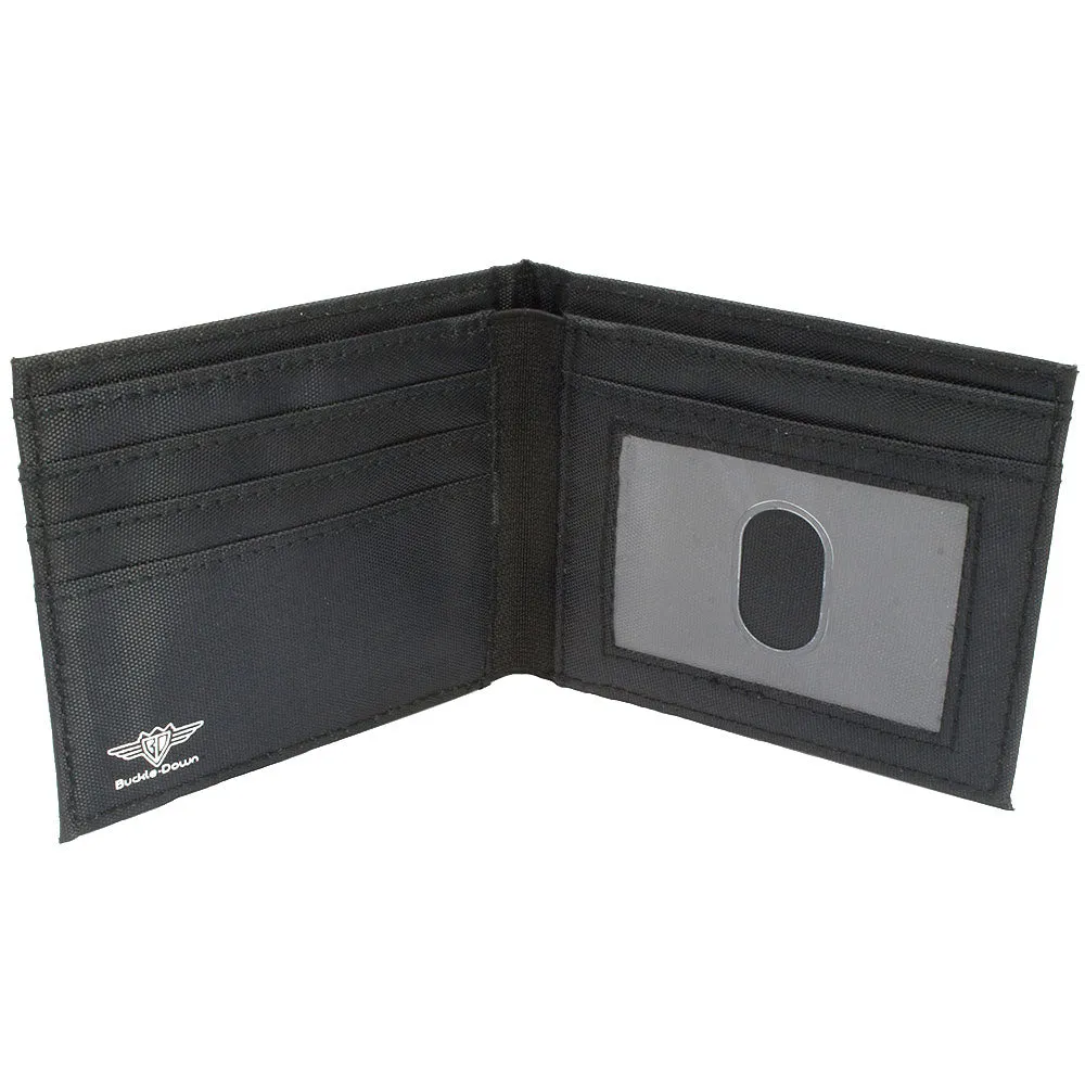 Canvas Bi-Fold Wallet - LEGENDARY AR Flames Black Oranges Yellows by Buckle-Down