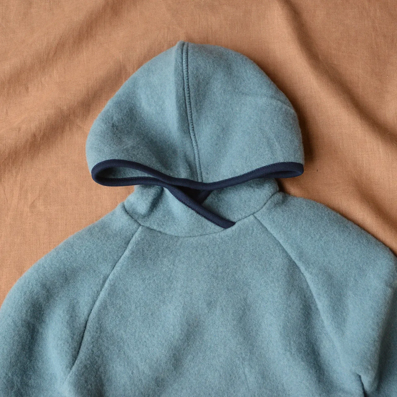 Child's Hoody - 100% Organic Wool Fleece - Storm Blue (2-8y)