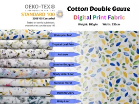 Cotton Double Gauze /Muslin Flower Digital Prints Fabric -6661