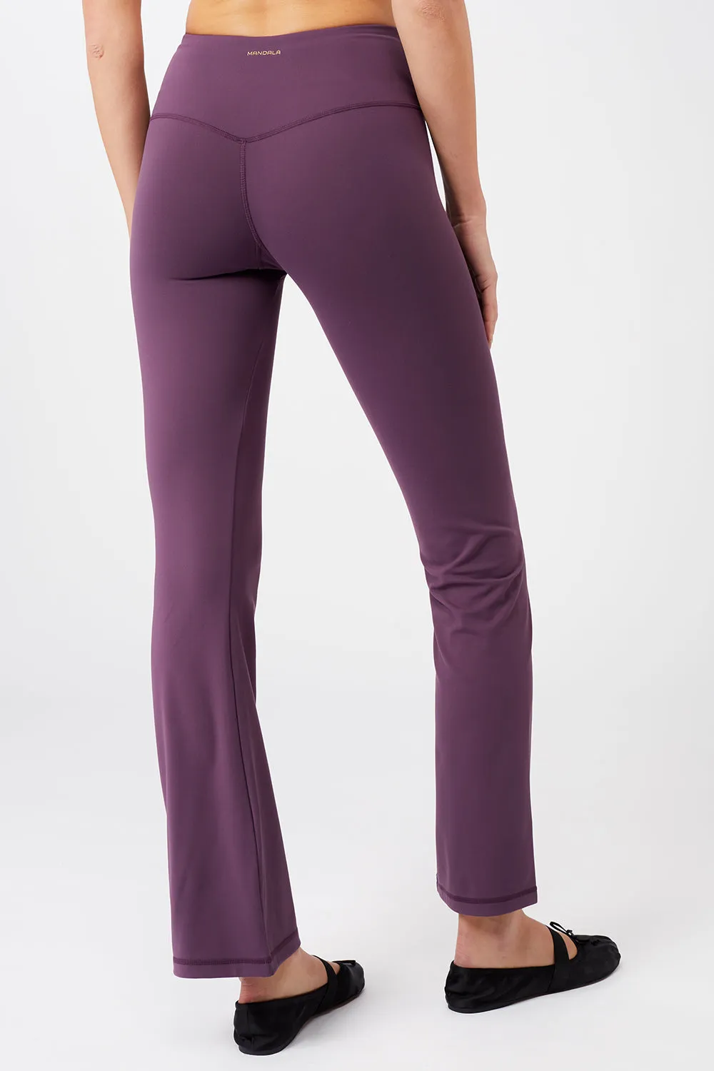 Cropped Shoulder Top   Flared Sports Pants (Purple Passion)