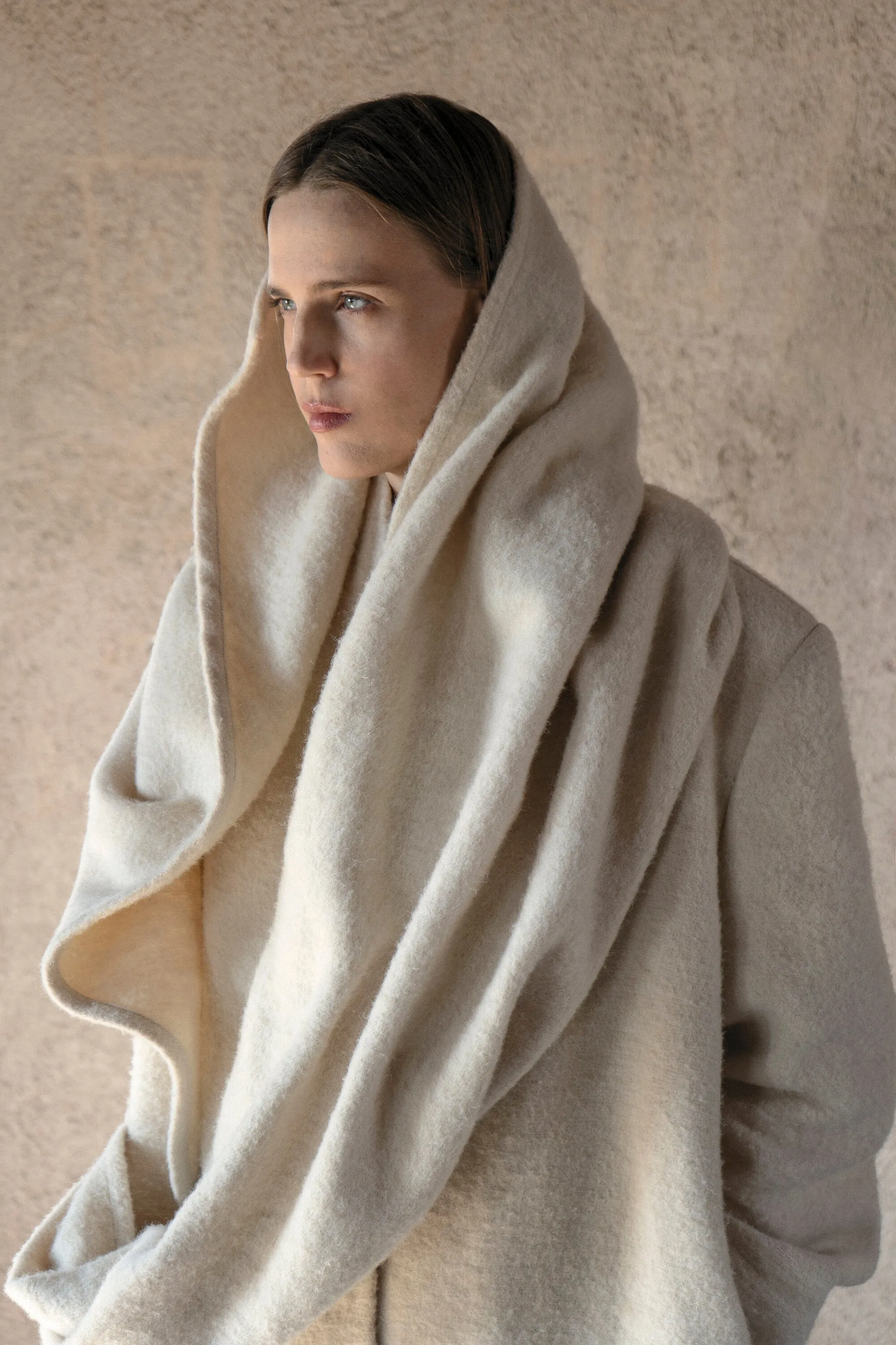 Danushka Cream Oversize Hemp Wool Coat