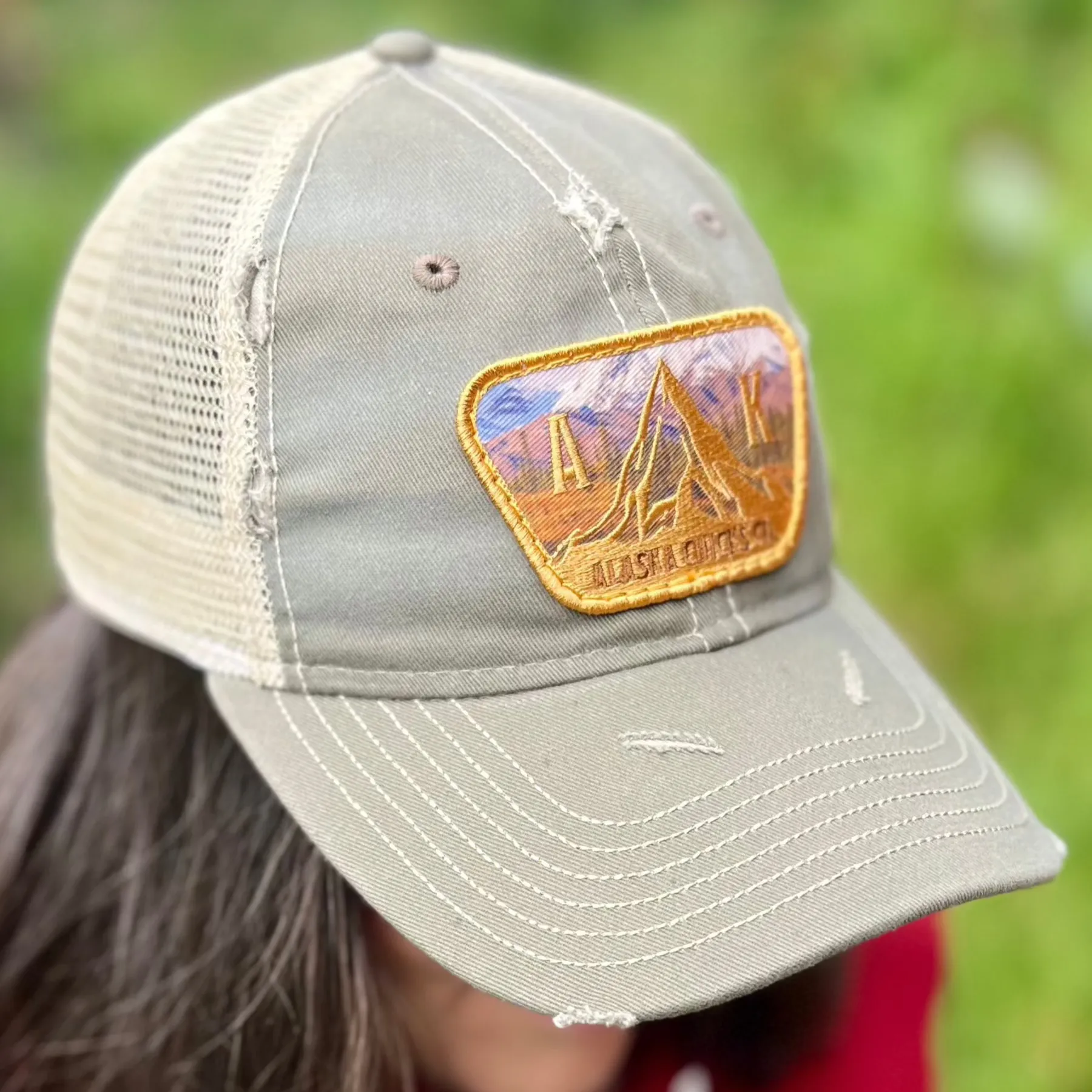 Distressed AK Patch Trucker Hat