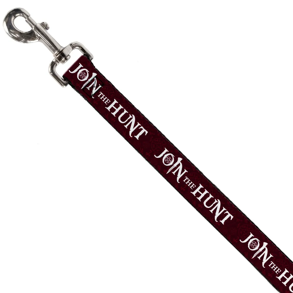 Dog Leash - Supernatural JOIN THE HUNT/Symbols Scattered Reds/White by Buckle-Down