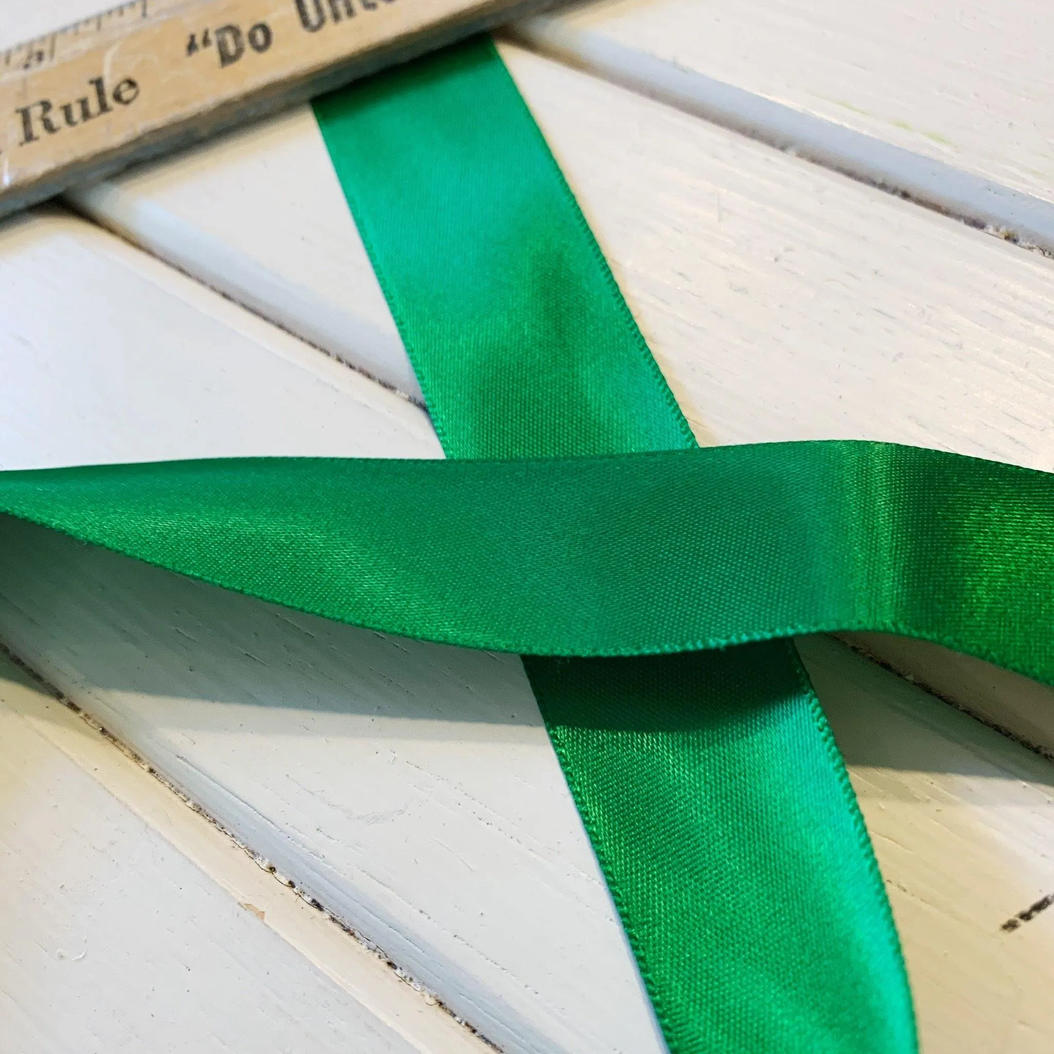 Double Faced Satin Ribbon - 7/8" - Emerald - Bundle - 5 yards