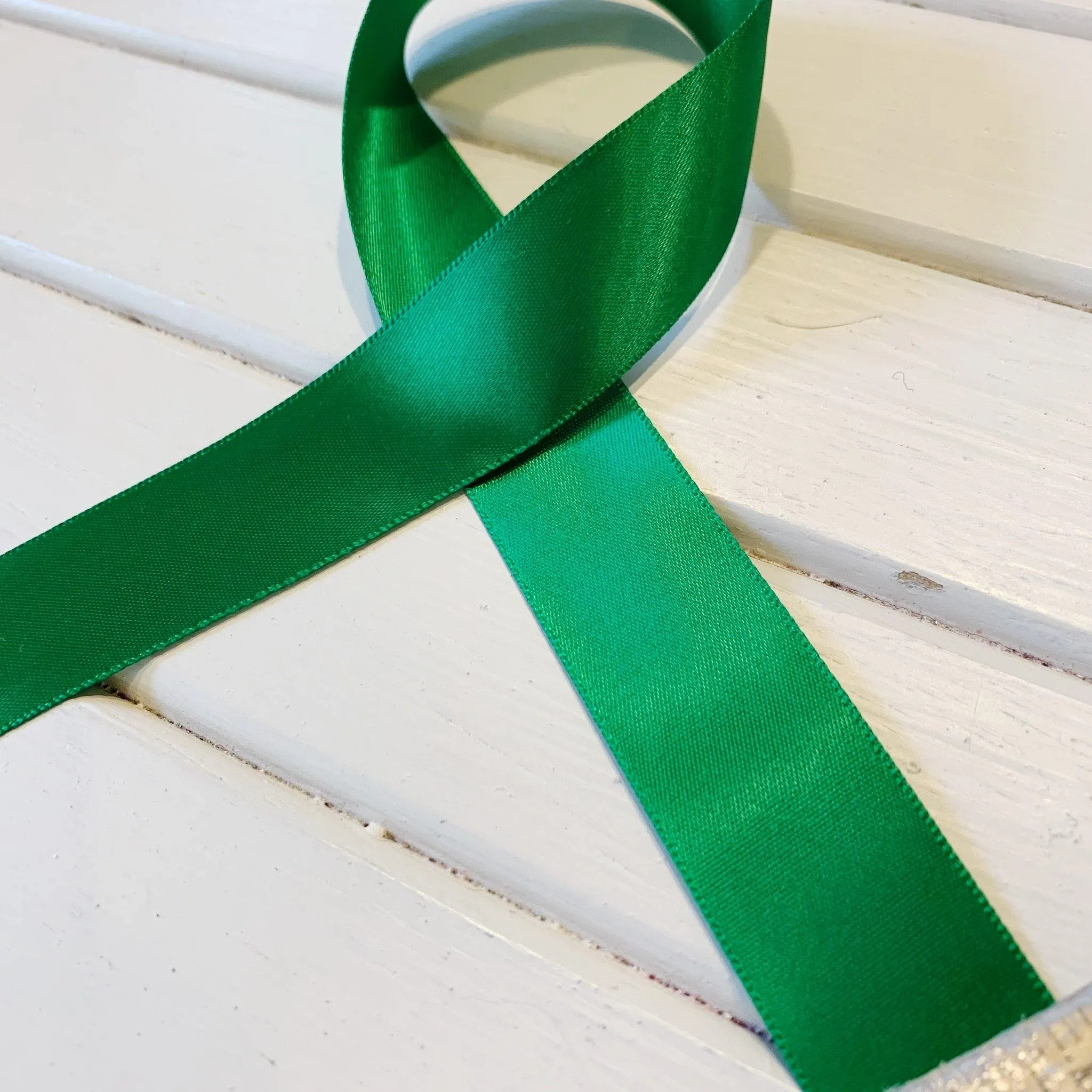 Double Faced Satin Ribbon - 7/8" - Emerald - Bundle - 5 yards