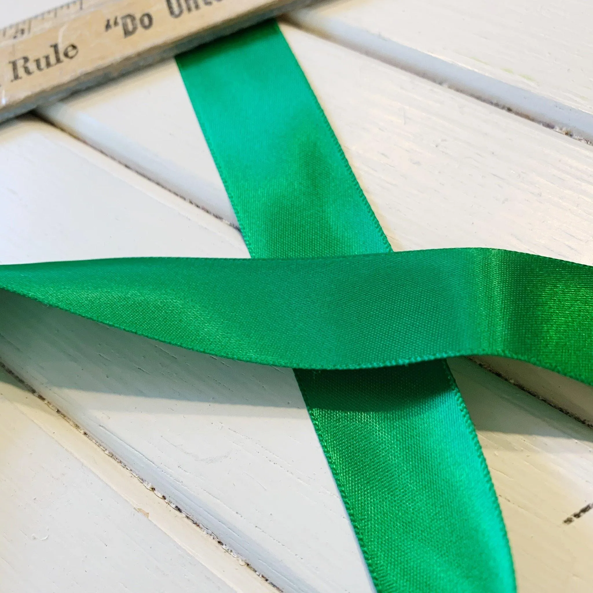 Double Faced Satin Ribbon - 7/8" - Emerald - Bundle - 5 yards