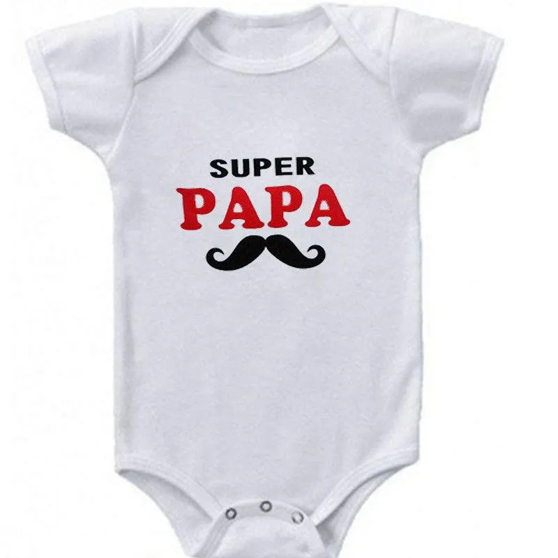 Funny Super Mama Papa Printed Baby Romper New Fashion For Boys & Girls