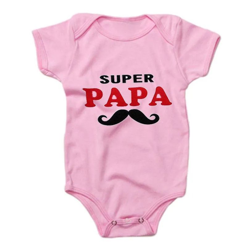 Funny Super Mama Papa Printed Baby Romper New Fashion For Boys & Girls