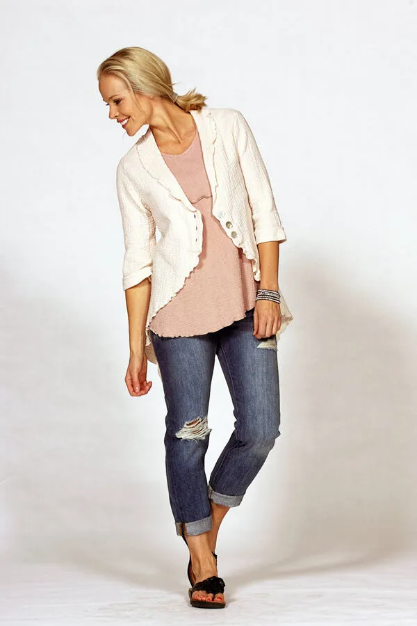 gauze button front cardigan