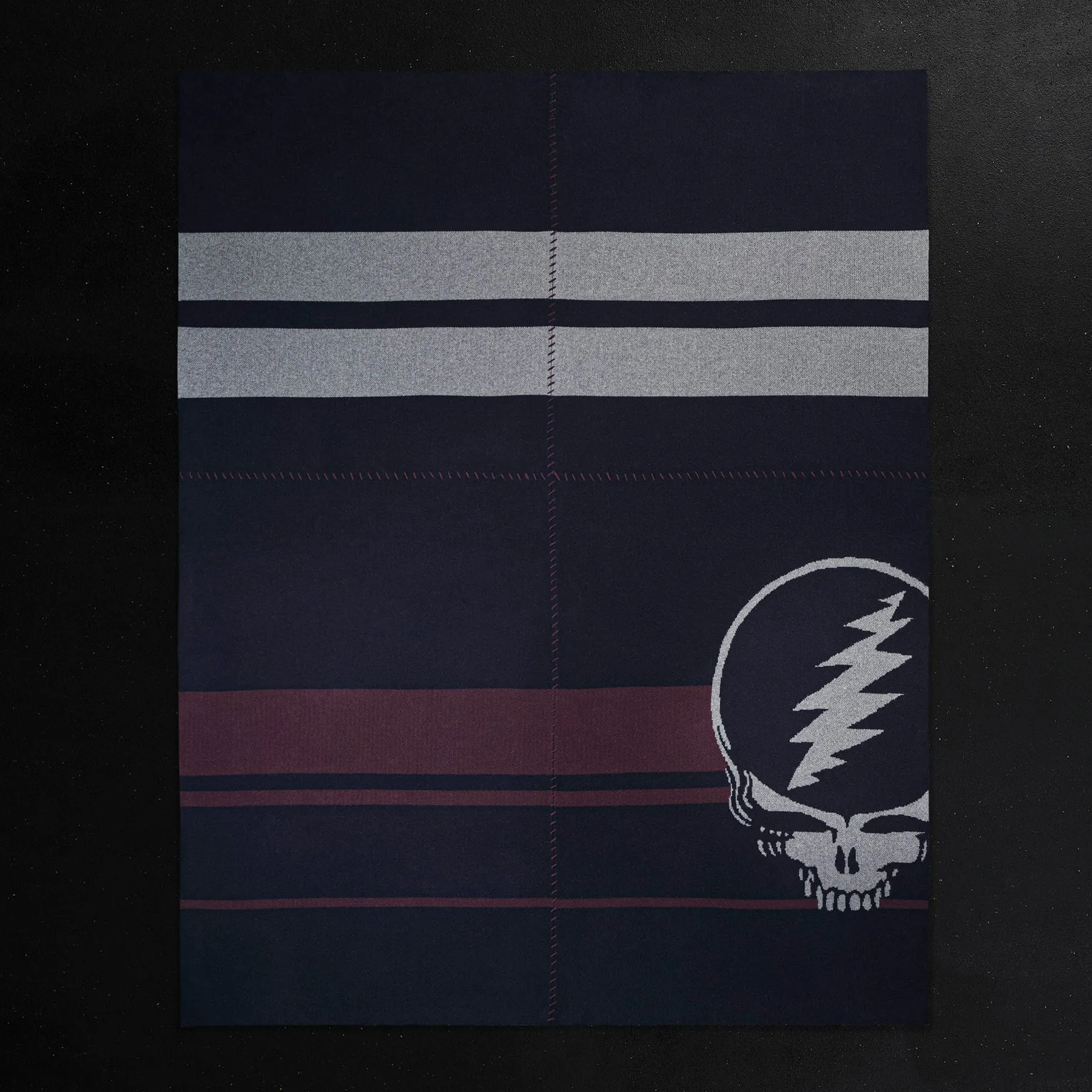 Grateful Dead Cashmere Blanket - Navy/Smoke/Burgundy