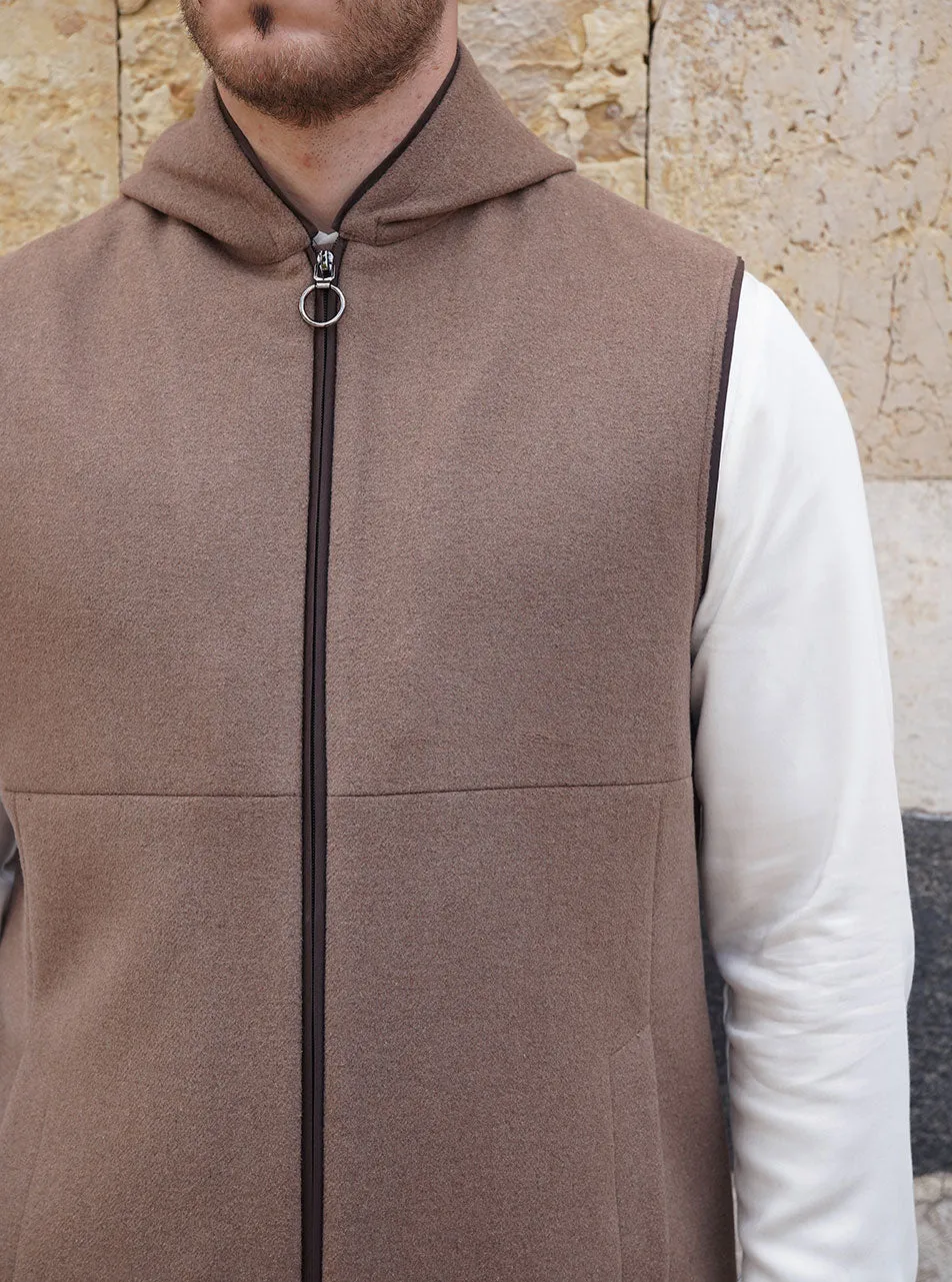 Hooded Wool Waistcoat