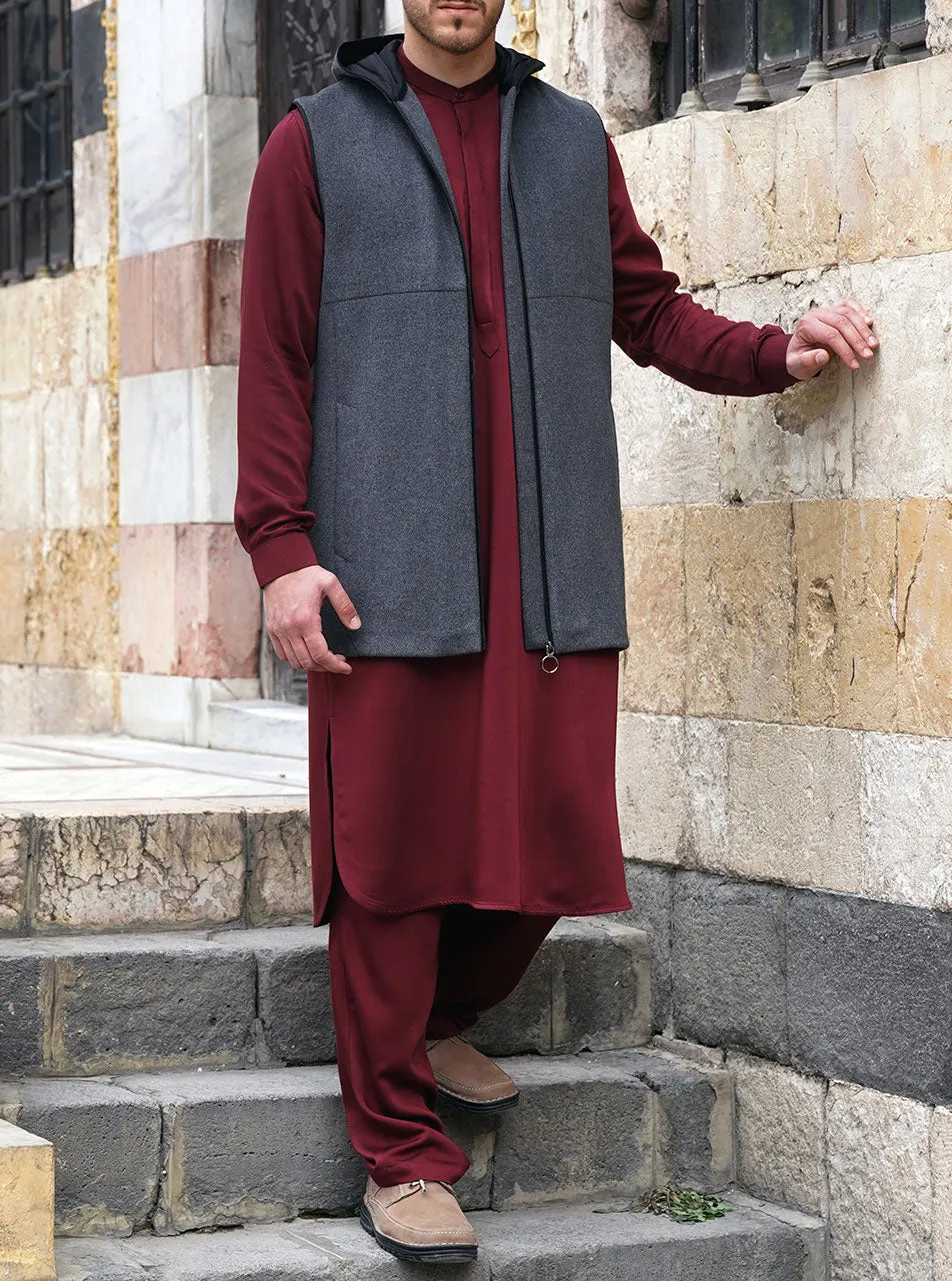 Hooded Wool Waistcoat