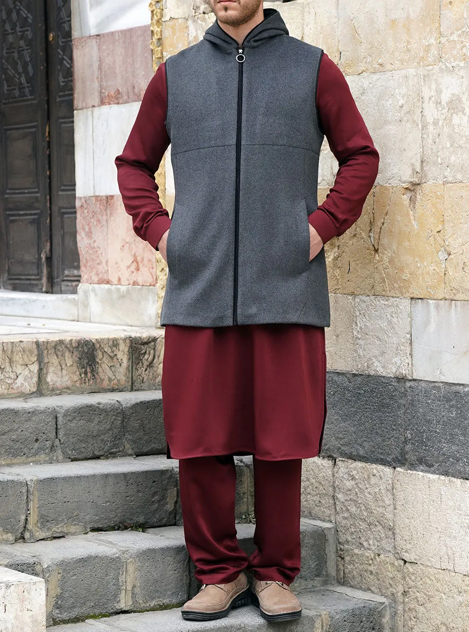 Hooded Wool Waistcoat