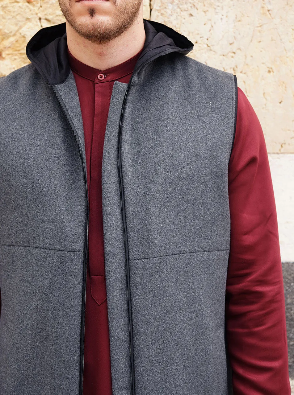 Hooded Wool Waistcoat