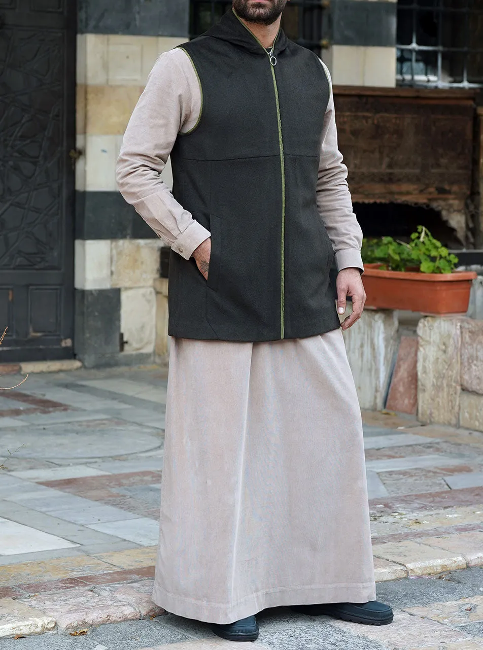 Hooded Wool Waistcoat