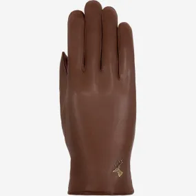 Ivy (brown) - sheepskin leather gloves with wool/cashmere lining & touchscreen feature