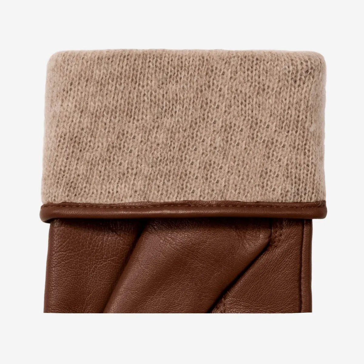 Ivy (brown) - sheepskin leather gloves with wool/cashmere lining & touchscreen feature