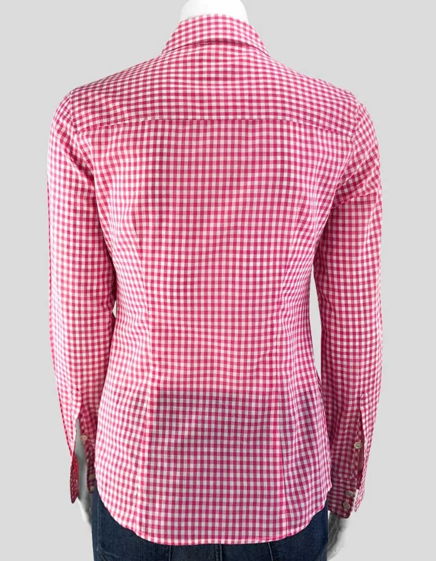 J. Crew Pink Gingham Button Down Shirt Women 0 US