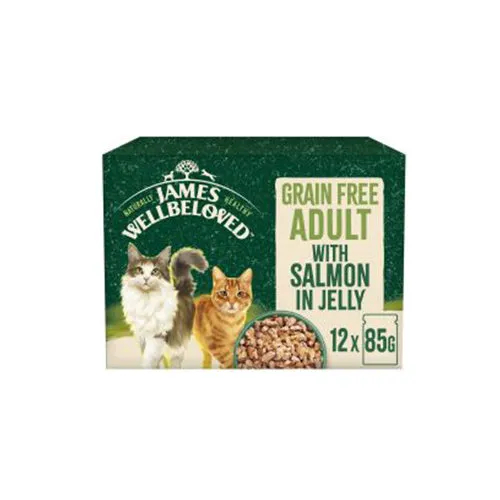 James Wellbeloved Adult Grain Free Salmon in Jelly 12x85g Wet Cat Food