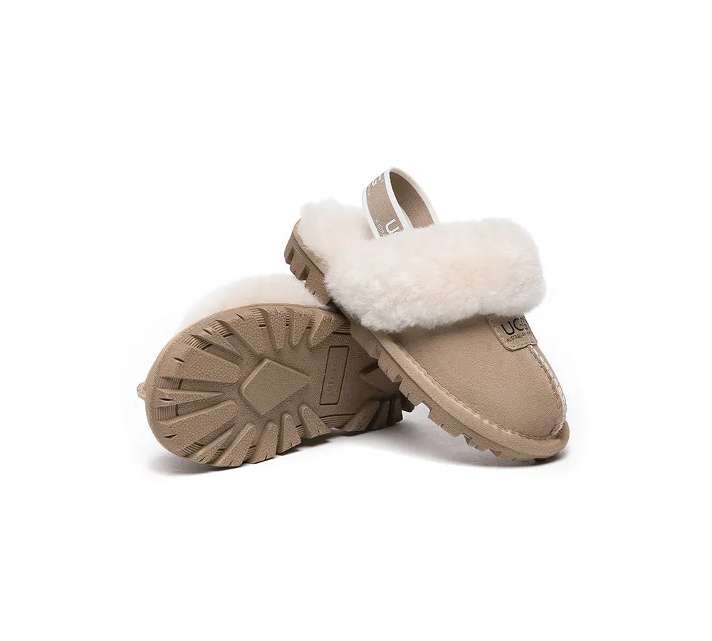 Kids Sheepskin Wool Slingback Slippers Suzie