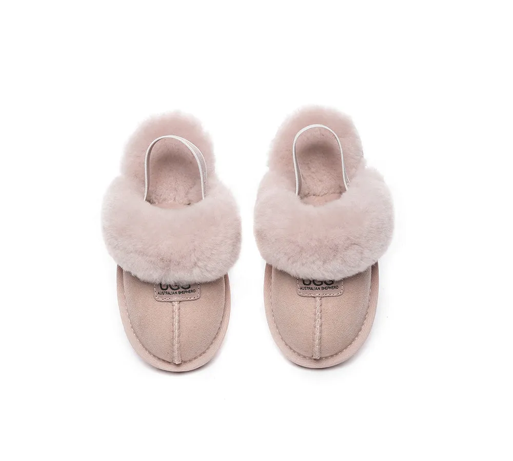 Kids Sheepskin Wool Slingback Slippers Suzie