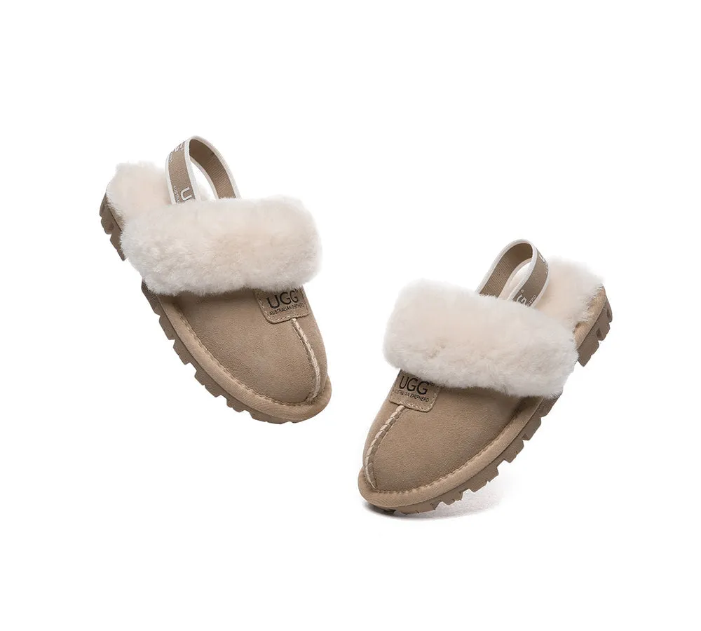 Kids Sheepskin Wool Slingback Slippers Suzie