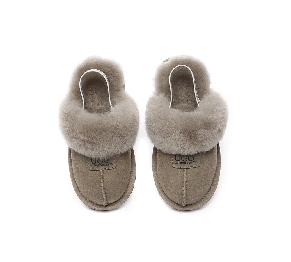 Kids Sheepskin Wool Slingback Slippers Suzie