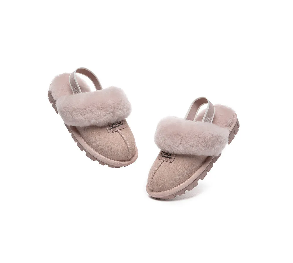 Kids Sheepskin Wool Slingback Slippers Suzie